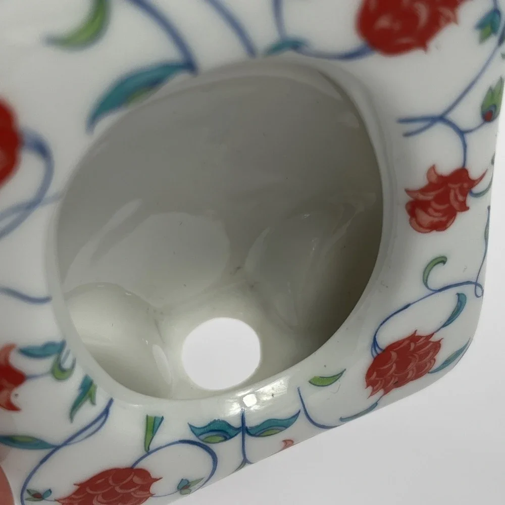 Vintage‎ Ashibi Japan Porcelain Red Floral Photo Frame